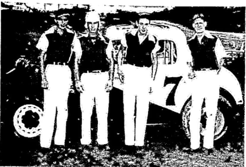 Clipping of a photo published on June 13, 1951. A.D. Trowell (second from left) stands with...