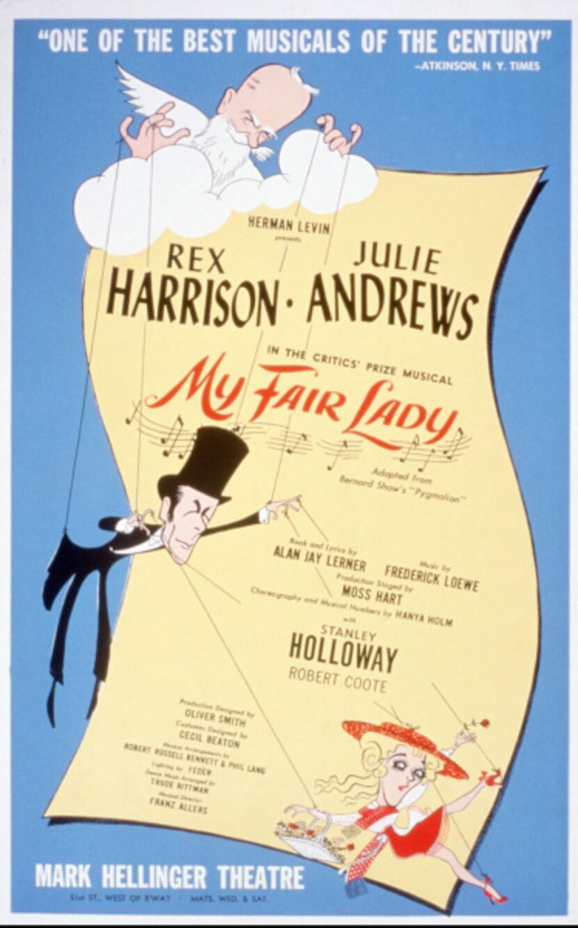  In his 1956 windowcard for 'My Fair Lady,' artist Al Hirschfeld shows playwright George...