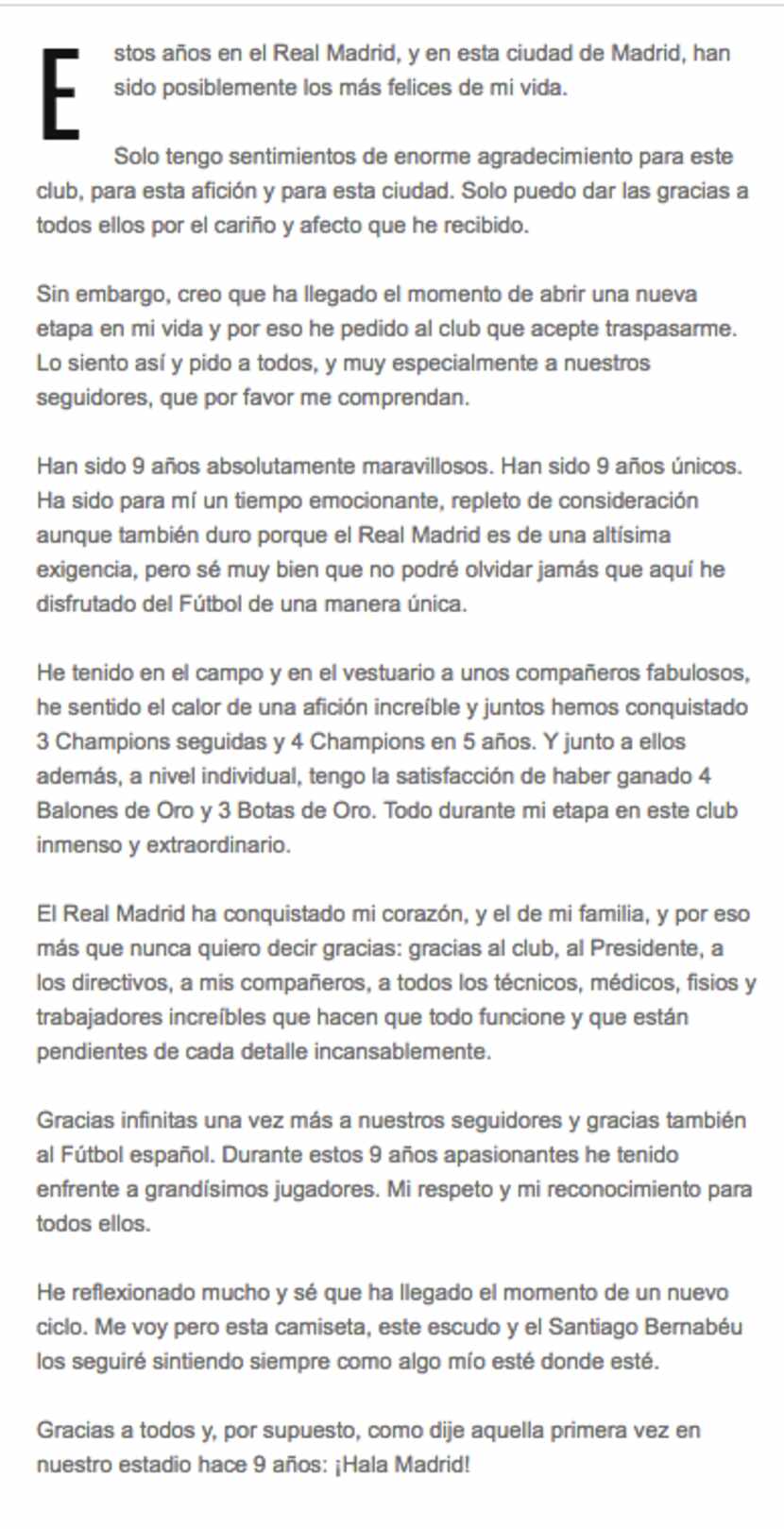 Carta de CR7