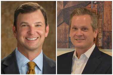 State Rep. Craig Goldman, left, and Fort Worth businessman John O’Shea are competing in the...