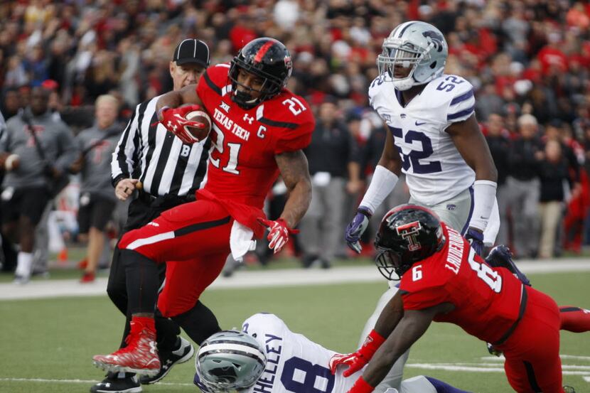 Texas Tech running back DeAndre Washington carries the ball during an NCAA college football...