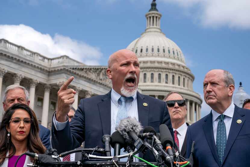 Rep. Chip Roy, R-Austin, a member of the House Rules Committee, joins other lawmakers from...