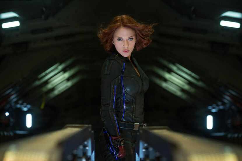 This photo provide by Disney shows Scarlett Johansson as Black Widow in a scene from...
