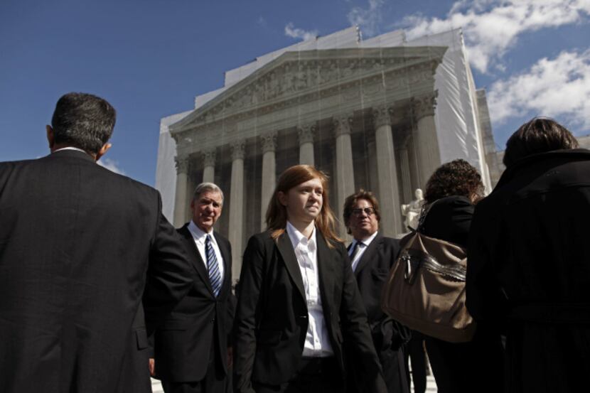 Abigail Fisher, the plaintiff in the suit against the University of Texas, appeared Tuesday...