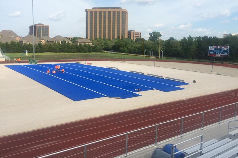 The turf is expected to be ready in 22 days, in time for Parish's home scrimmage against...