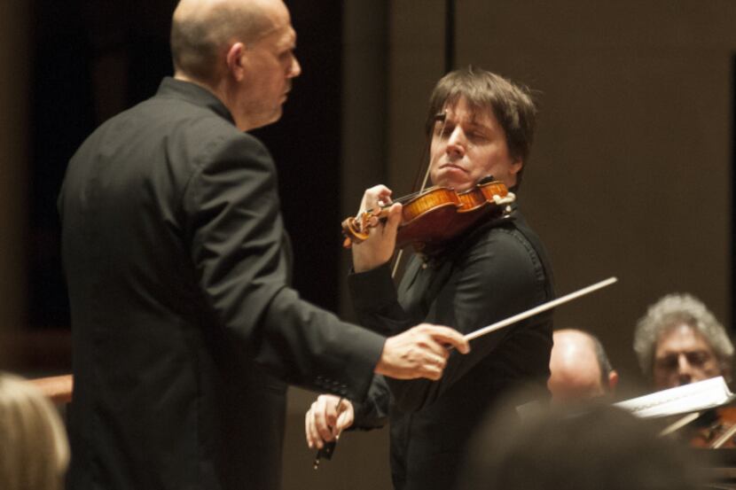 With Jaap van Zweden conducting violinist Joshua Bell performed with the Dallas Symphony...
