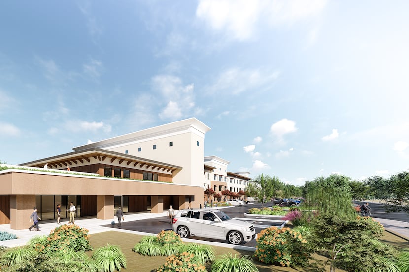 A rendering of the Texas Rangers' new baseball housing facility in Surprise, Ariz.