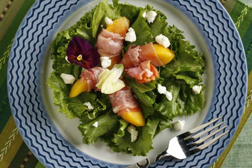 Next time you pick up locally grown peaches at the farmers market, imagine eating this salad.