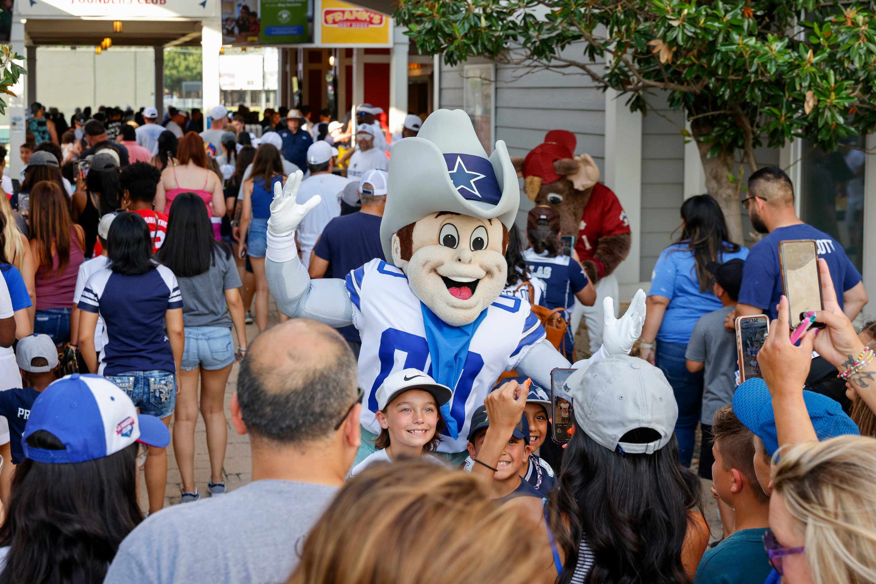 Dallas Cowboys mascot Rowdy greets fans before the Reliant Energy Home Run Derby at Riders...