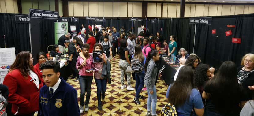 Grand Prairie ISD students preview career and technical educations programs at the My Future...