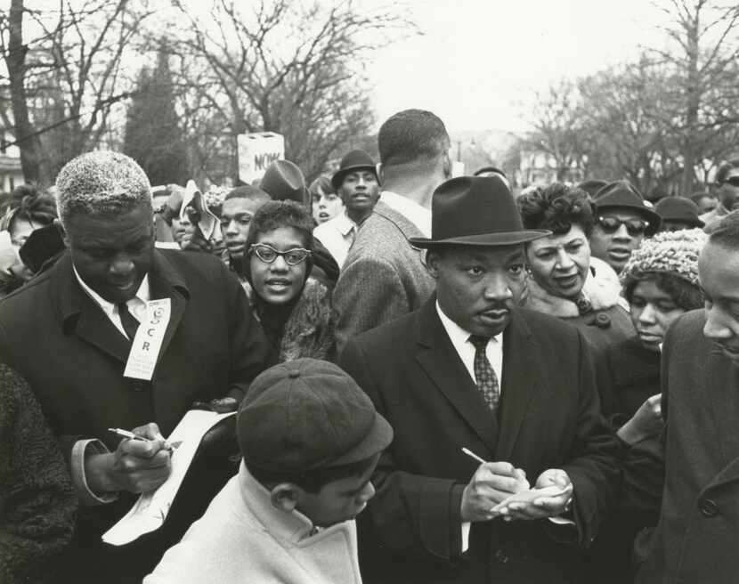Jackie Robinson (left) joined the Rev. Martin Luther King Jr. and other civil rights leaders...
