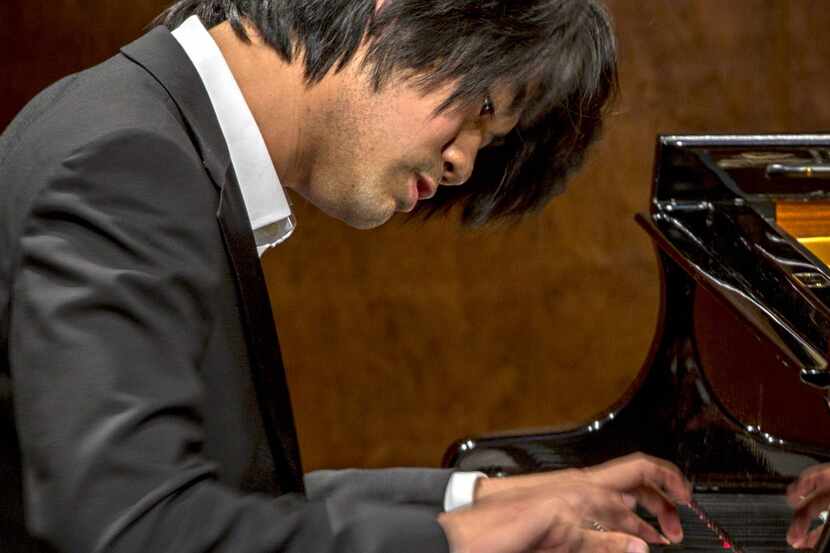 Sean Chen performs during the Piano Texas Distinguished Artist Concert Series on Tuesday at...