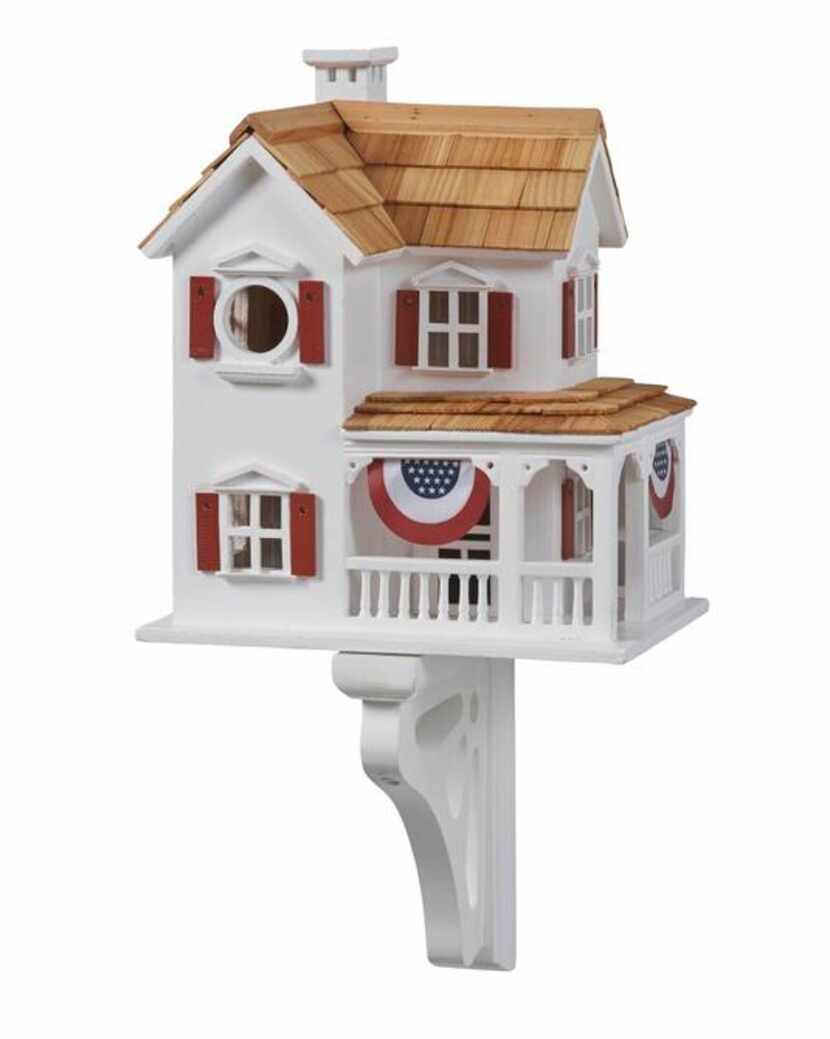 
Welcome: Adorned with bunting, the Americana Birdhouse celebrates the charm of a classic...