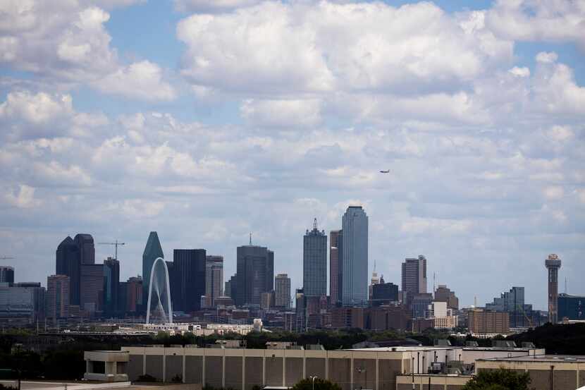 The Dallas Skyline as seen form  the Henry Wade Juvenile Center in Dallas.
