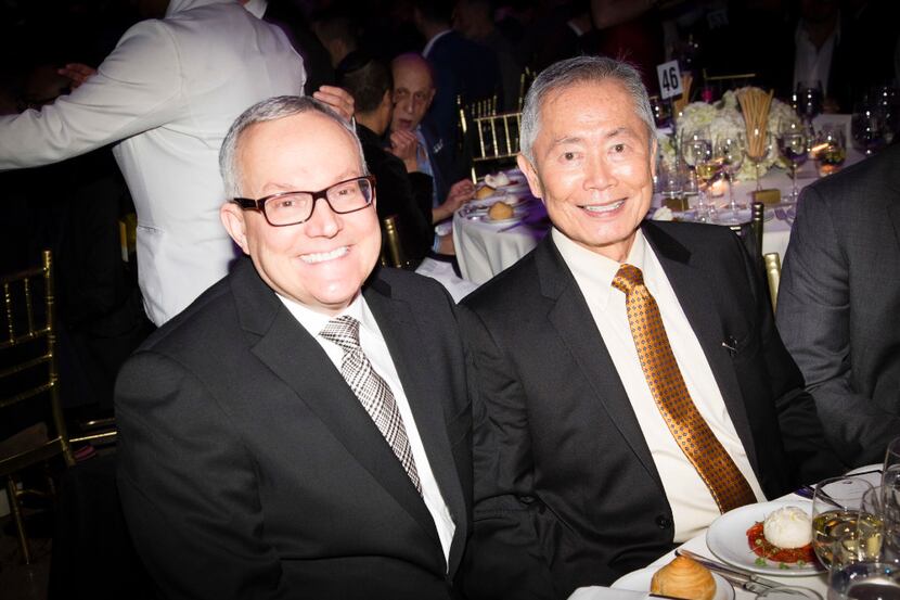 Honoree George Takei, right, with husband Brad Altman at the Hetrick-Martin Institute...