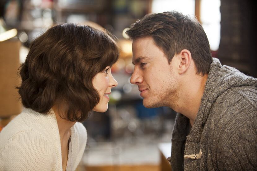In this image released by Columbia Pictures, Rachel McAdams, left, and Channing Tatum are...