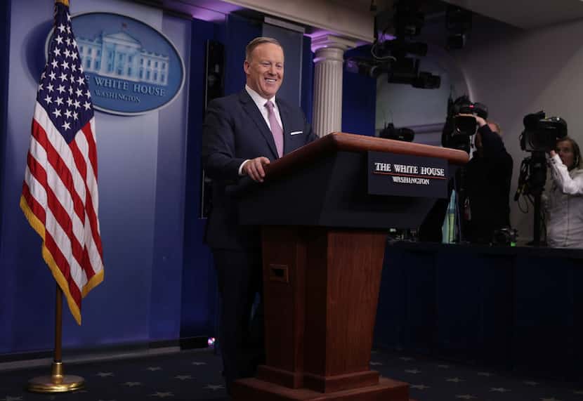 White House Press Secretary Sean Spicer speaks during a daily briefing at the James Brady...