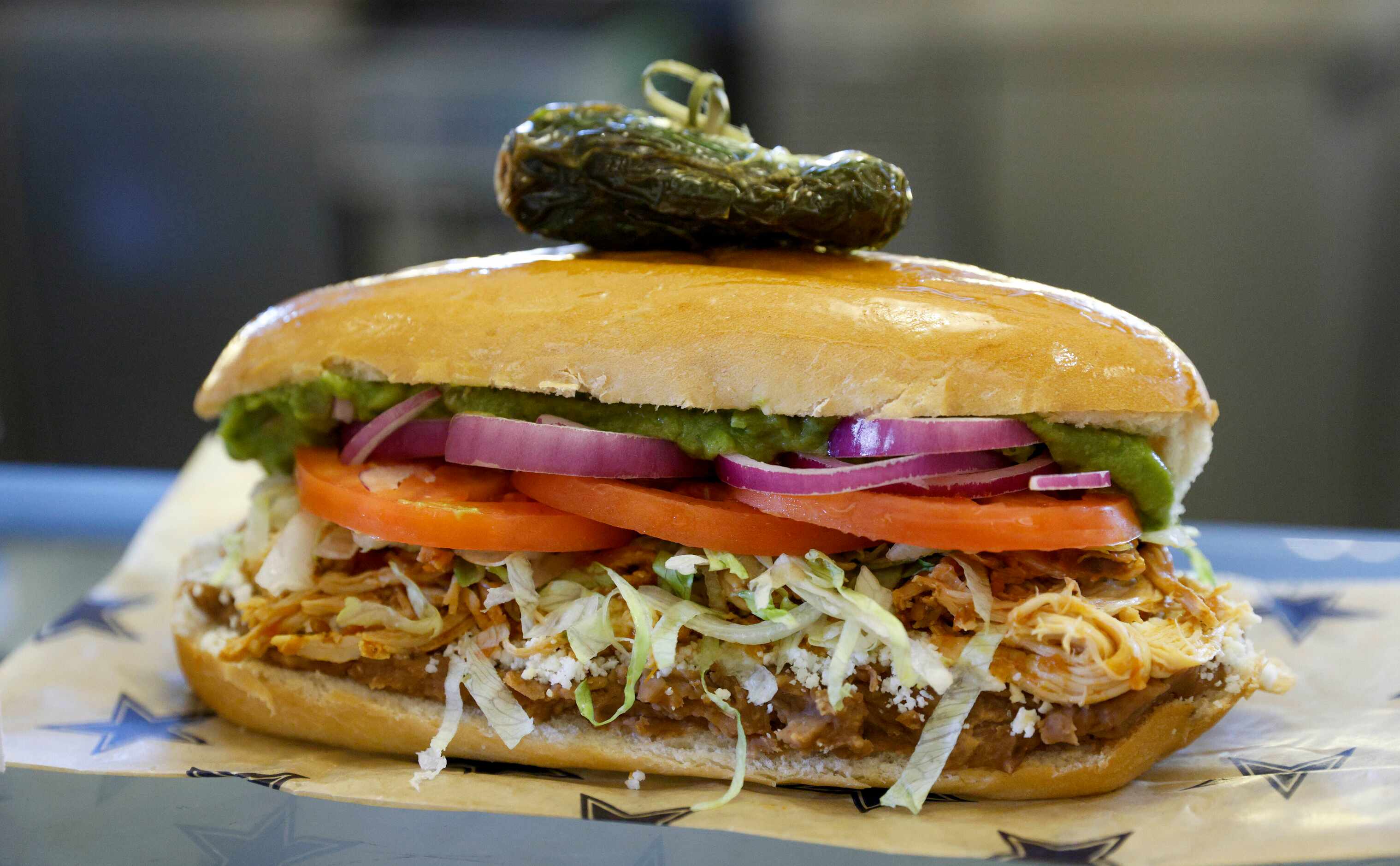 A torta joins the menu for the Dallas Cowboys 2022-2023 NFL season pictured at AT&T Stadium...