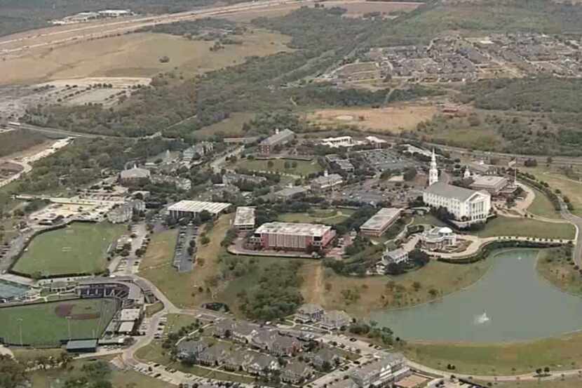 Aerial view of Dallas Baptist University.