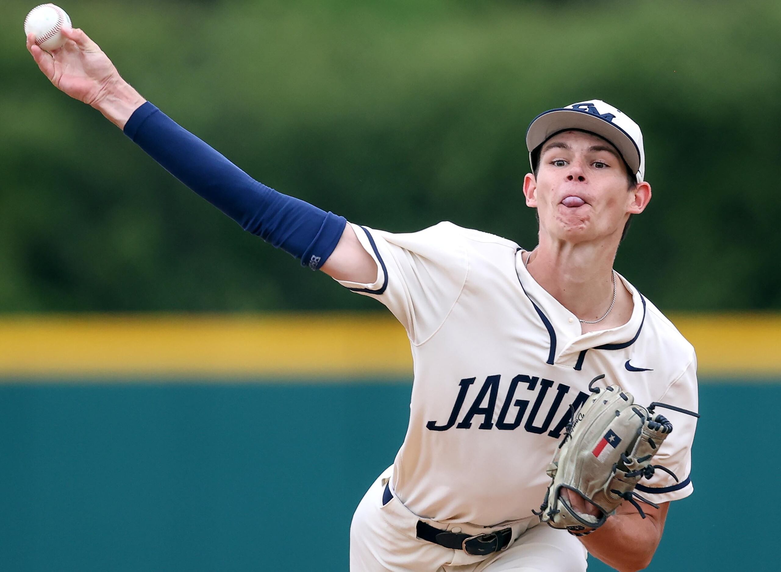 Flower Mound starting pitcher Zack James faces Denton Guyer in Game 1 of a best-of-3 Class...