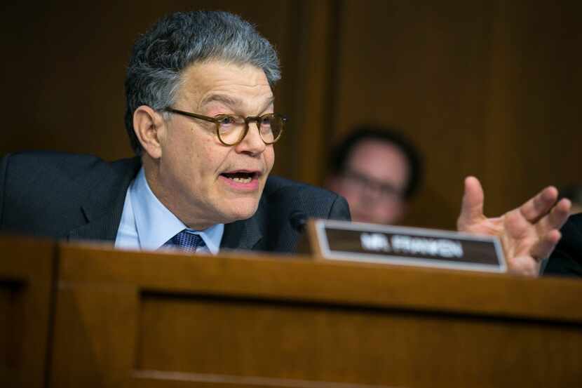 Sen. Al Franken, D-Minn., on Capitol Hill in March. (Al Drago/The New York Times)