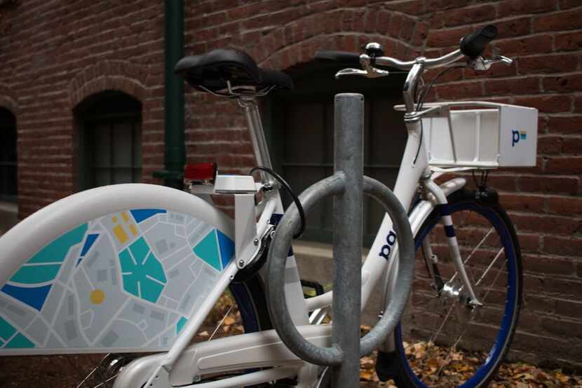This is how Zagster envisions people using Pace bikes — locking them up at a bike rack