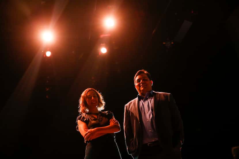 Sara Cardona, the executive director of Teatro Dallas, and David Lozano, the executive...