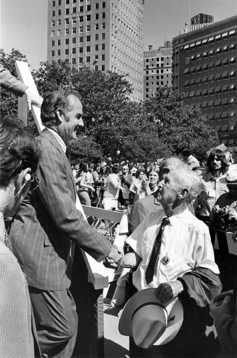 
U. S. Sen. George McGovern in Fort Worth in October 1972
