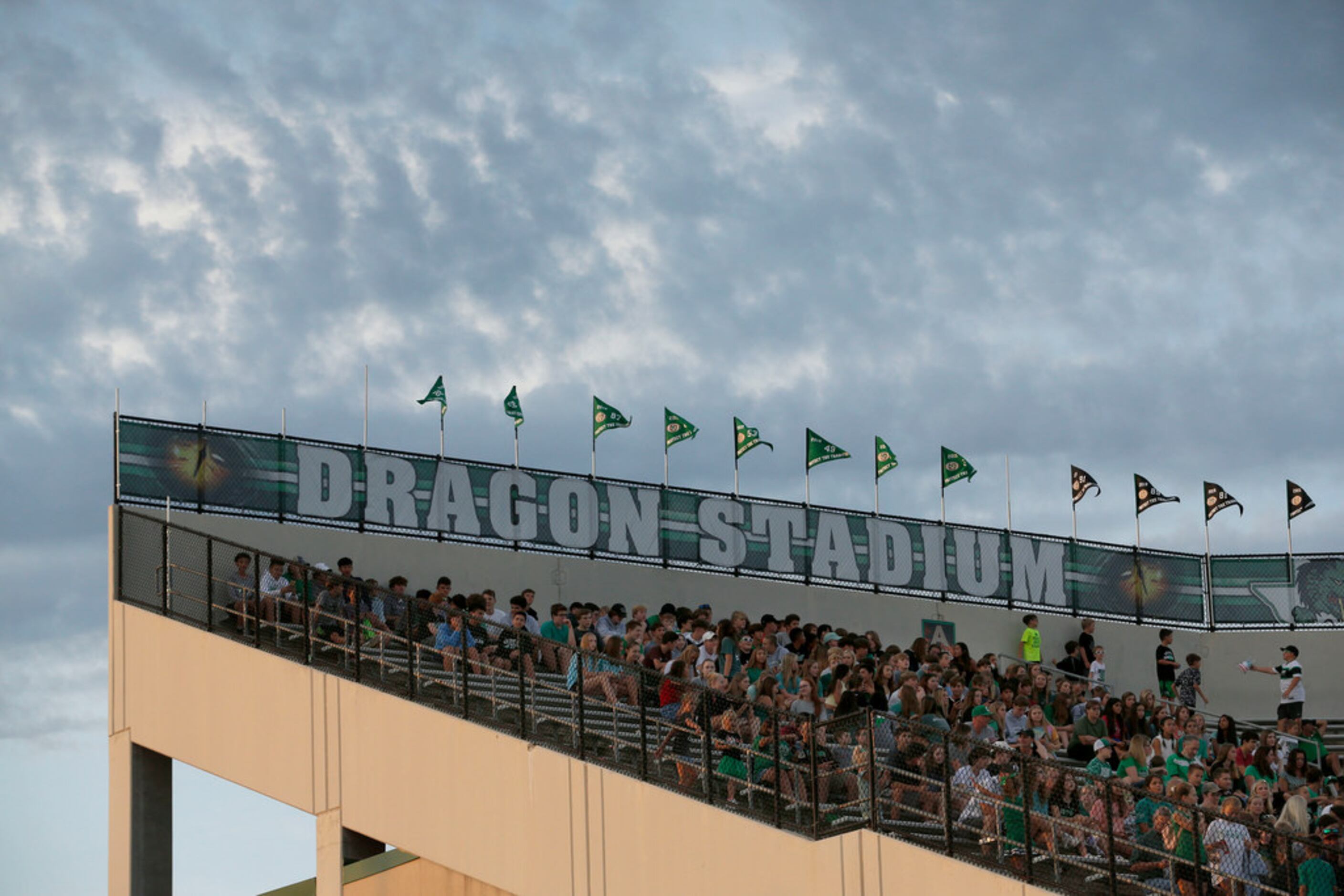 A full home side watches as 
Southlake played South Grand Prairie during the first half of...