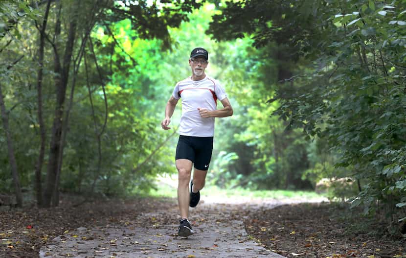 Kyle Heffner, the 1980 Olympic marathoner, at Arbor Hills Nature Preserve in Plano.