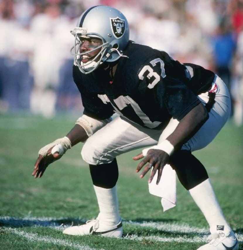 First-team safeties: Lester Hayes (pictured with Oakland Raiders, 28% of the vote); Tommy...