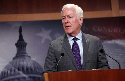 Sen. John Cornyn speaks on immigration policy on May 3, 2023, at the Capitol.