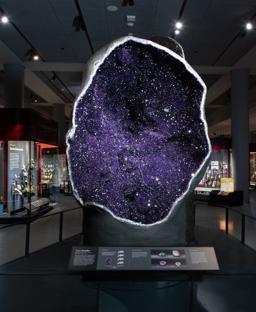 A 12,000-pound amethyst geode in the remade Mignone Halls of Gems and Minerals at the...