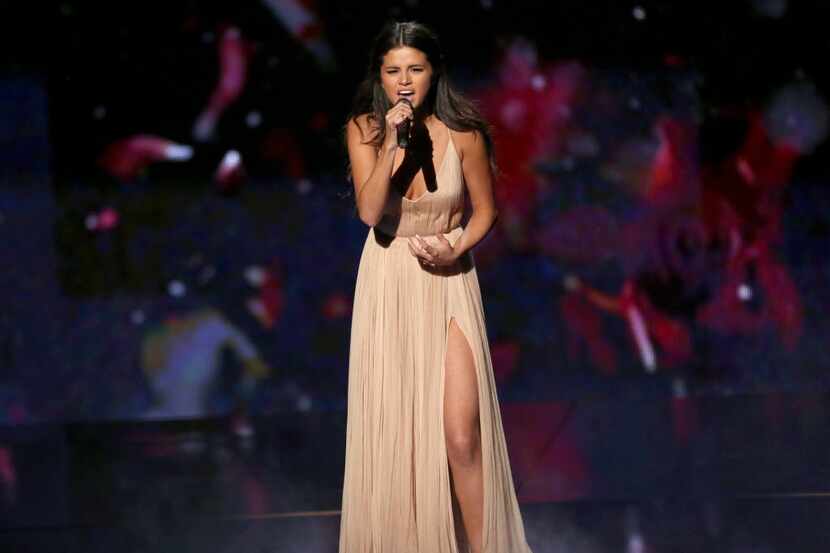 Selena Gomez performs at the 42nd annual American Music Awards at Nokia Theatre L.A. Live on...