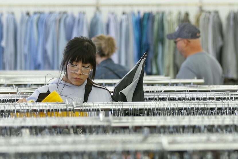 Kimberly Rodriguz shops at the new Goodwill in Plano on North Central Expressway.