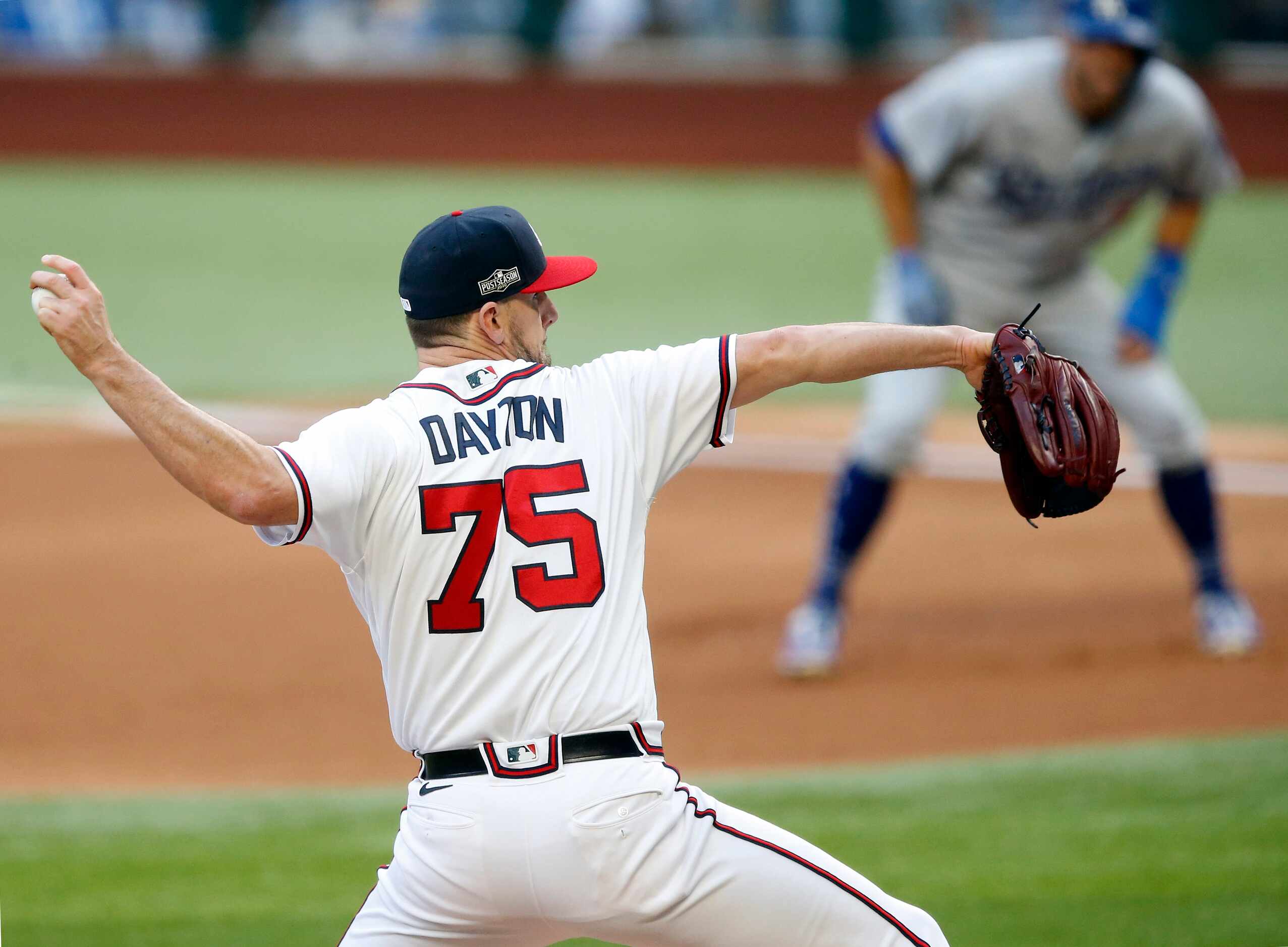 Atlanta Braves relief pitcher Grant Dayton (75) throws during the first inning against the...
