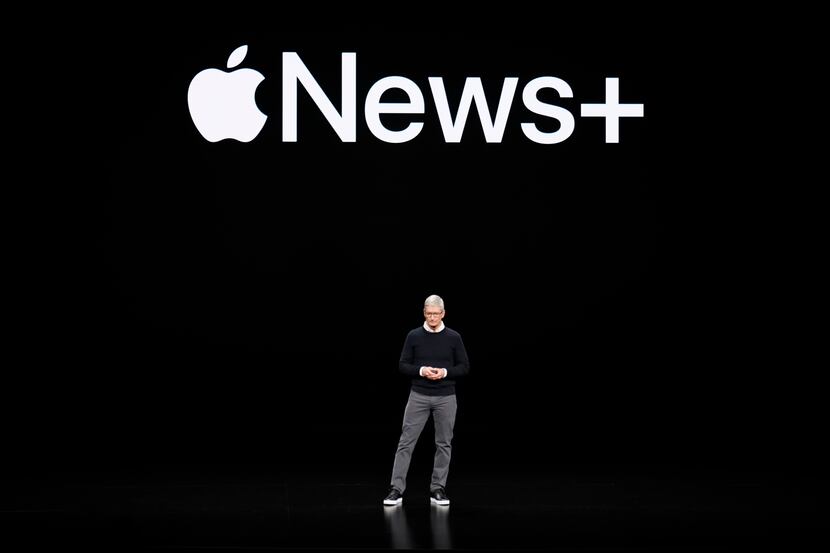 Apple CEO Tim Cook at the Steve Jobs Theater during an event to announce new products...