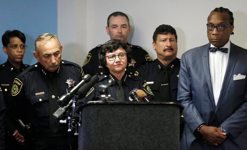 
Dallas County Sheriff Lupe Valdez, at a news conference Friday, thanked witnesses who have...