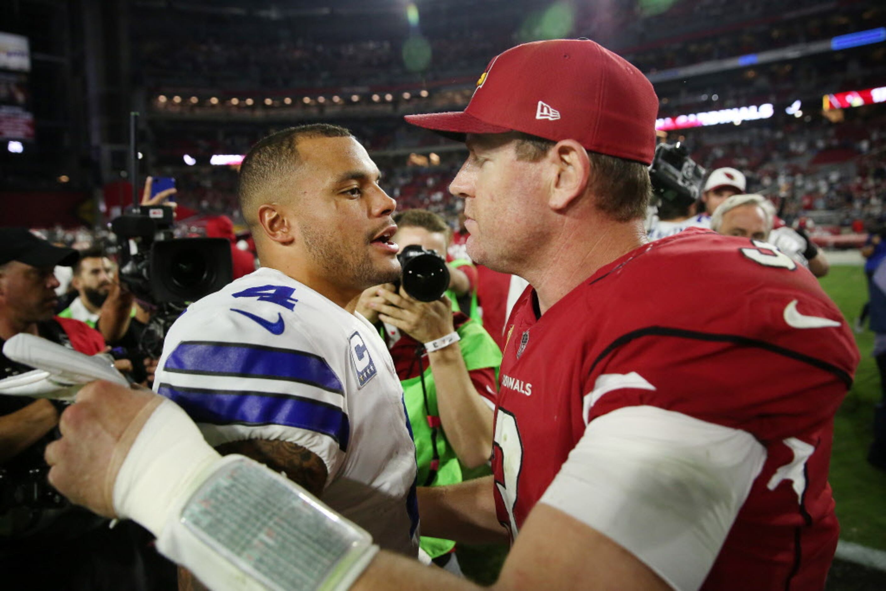 Cardinals' QB Carson Palmer not as sharp against Cowboys