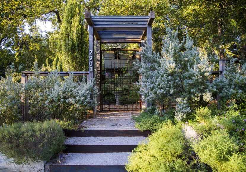 
Garden owner Patrick Boyd-Lloyd created a curbside “vestibule” for Ravinia Grange made of...