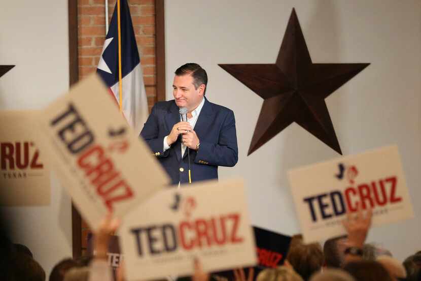 Sen. Ted Cruz (R-TX) speaking during a rally at Gilley's at 1135 South Lamar St. in Dallas...