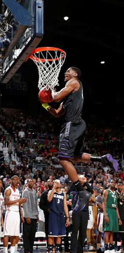 Davene Carter finished third in the NCAA Division II slam-dunk competition (Tarleton State...