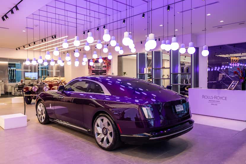 The Rolls-Royce Spectre inside the Avondale dealership on Lemmon Avenue.