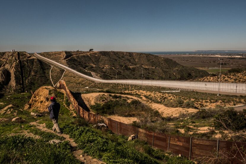 Multiple walls run along the border between Tijuana, Mexico, and the United States. 