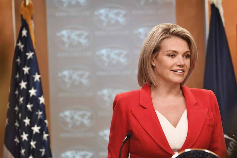U.S. State Department spokeswoman Heather Nauert held a press briefing Oct. 2 in Washington...