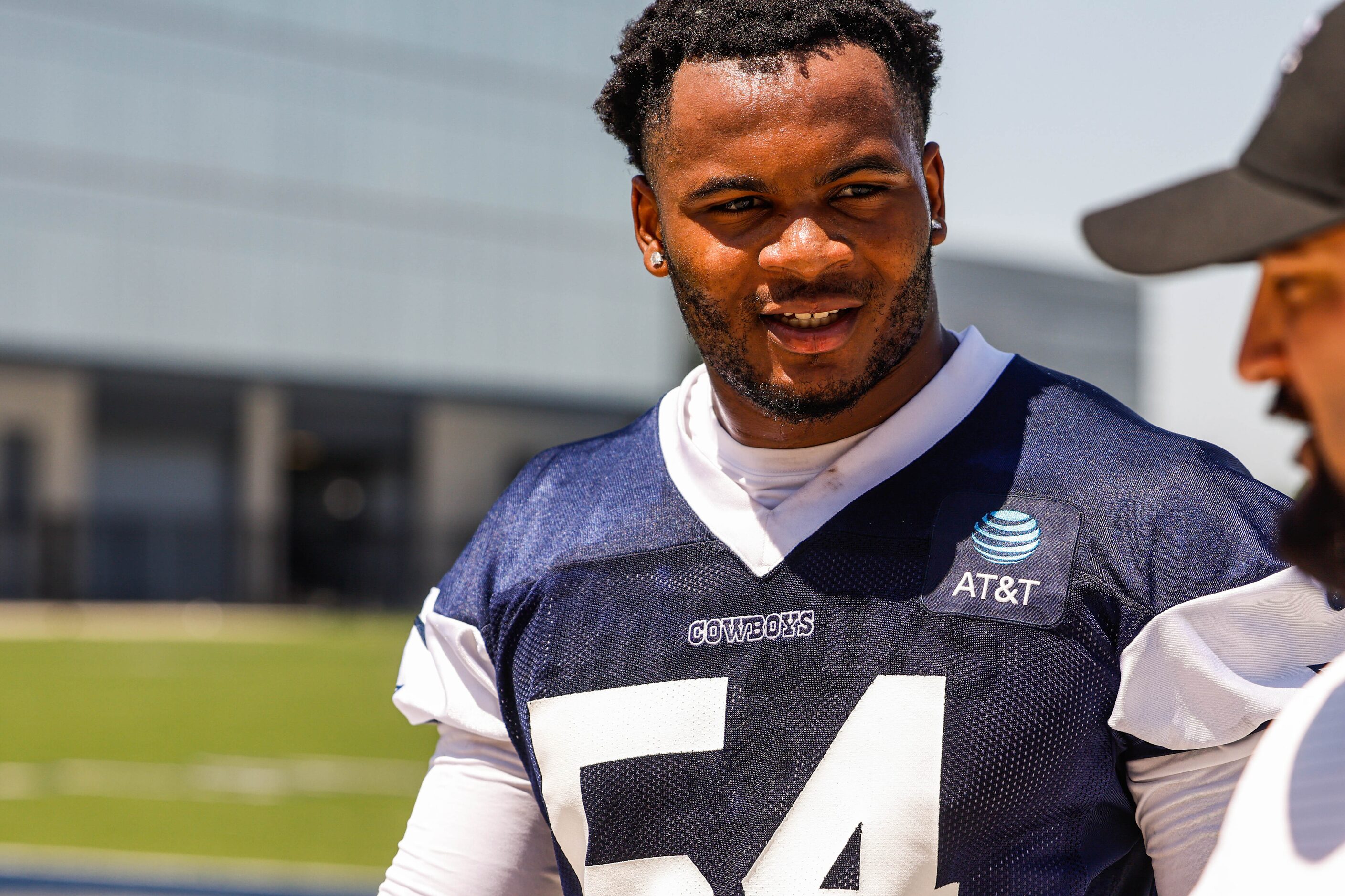 Dallas Cowboys (54) Sam Williams as he leaves the field after a Cowboys rookie minicamp at...