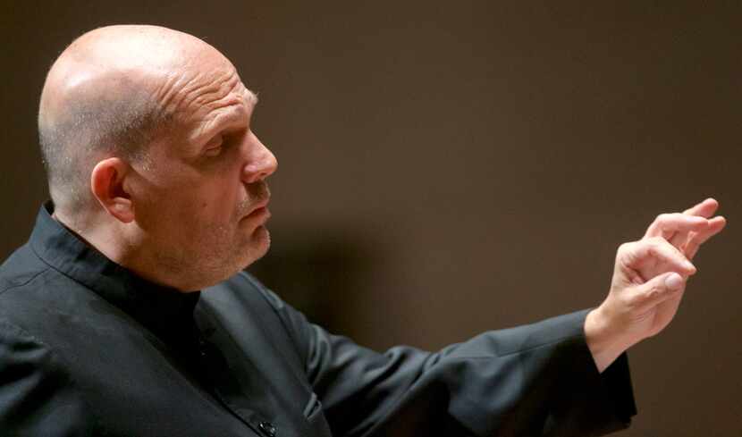 Conductor Japp Van Zweden leads the Dallas Symphony Orchestra in the Prokofiev Sinfonia...