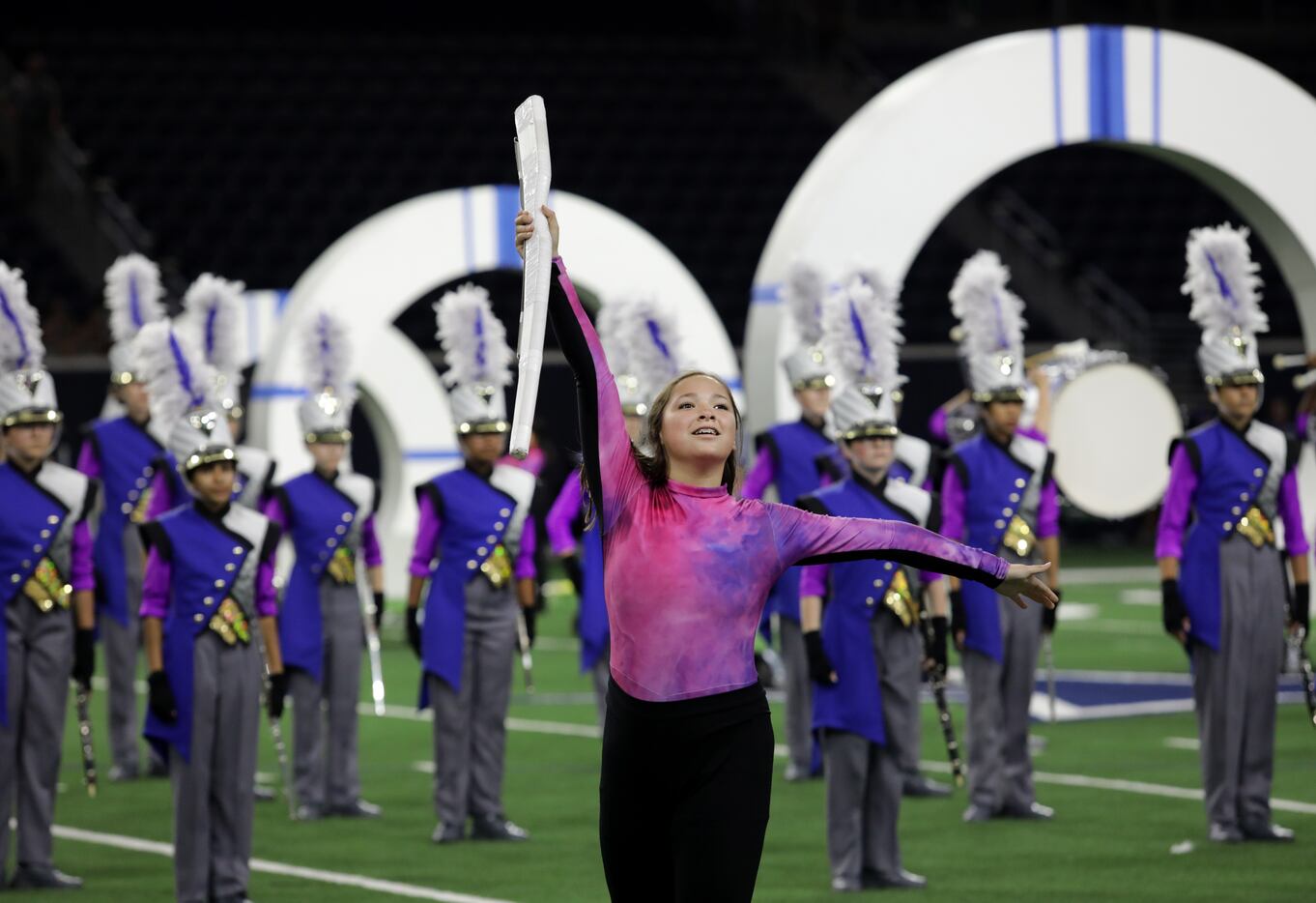 Frisco High School performs during the fourth annual Frisco ISD Marching Band Showcase.