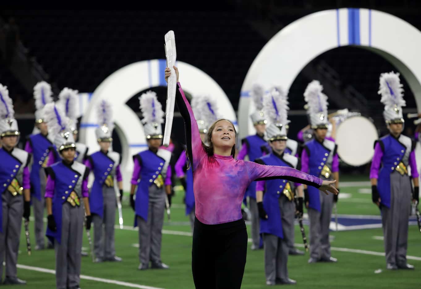 Frisco High School performs during the fourth annual Frisco ISD Marching Band Showcase.