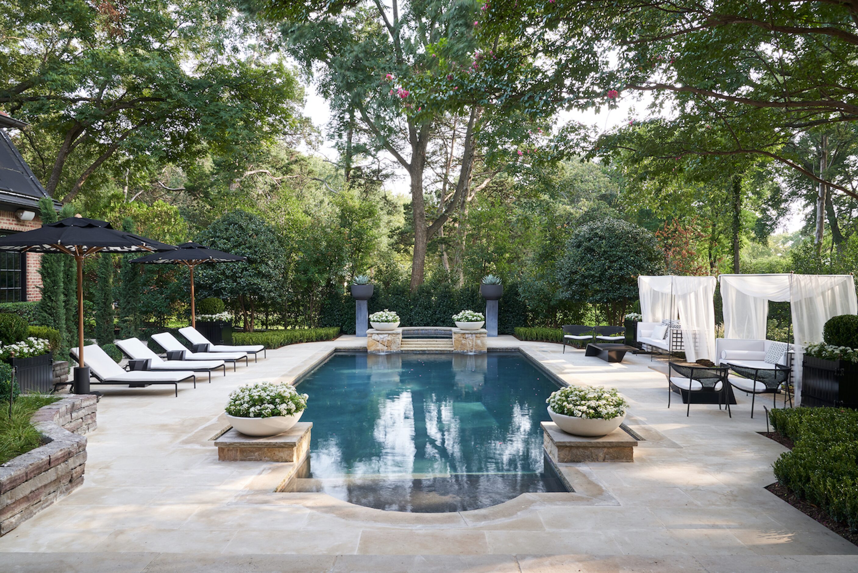 The backyard at the Kips Bay Decorator Show House Dallas. This space was designed by Melissa...